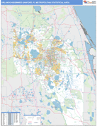 Orlando-Kissimmee-Sanford Metro Area Digital Map Basic Style